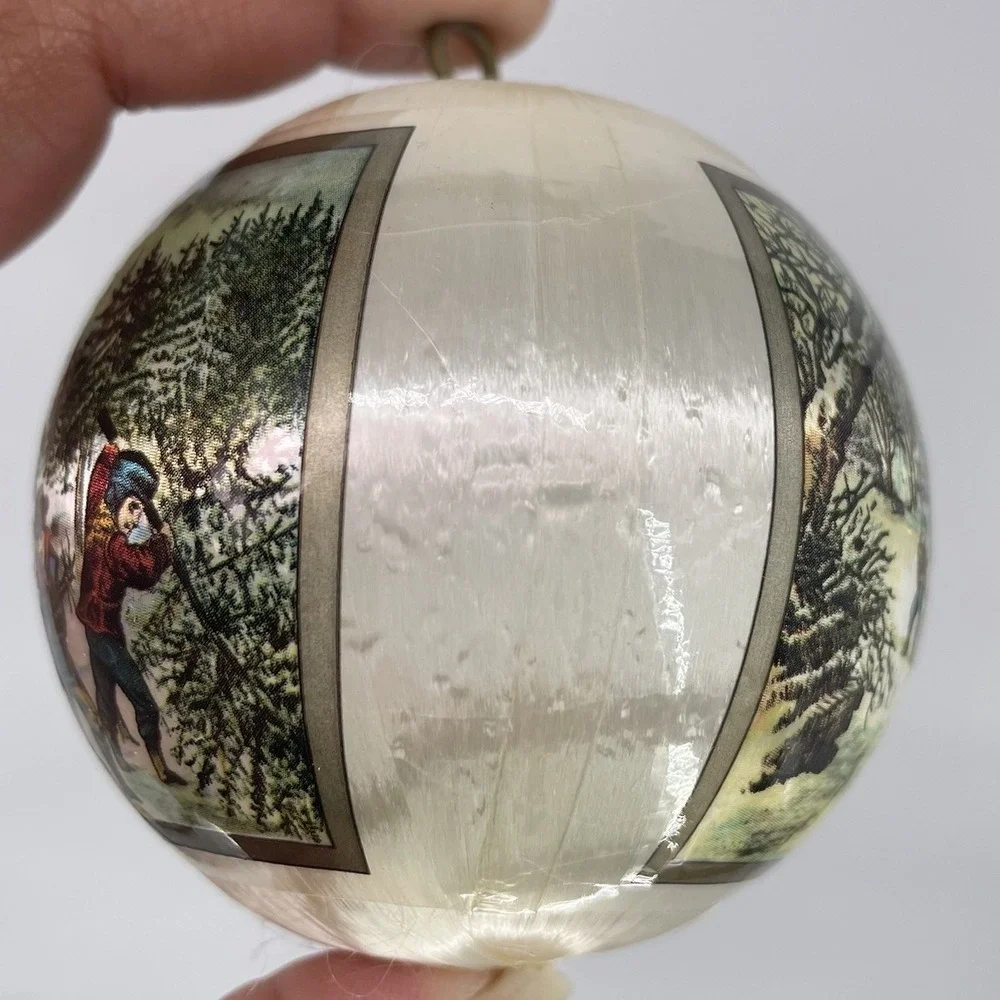 VTG Decorations Of Distinction 2 Holiday Ornaments Christmas‎ Winter Scenes Snow